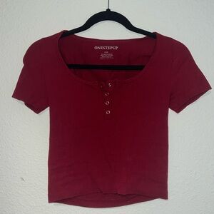 Women's Burgundy Crop Top
